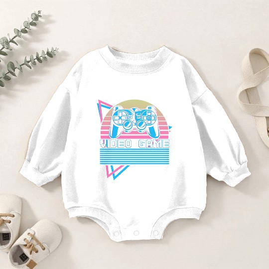 Video Game Video Gaming Gamer Retro Baby Romper Sweatshirts