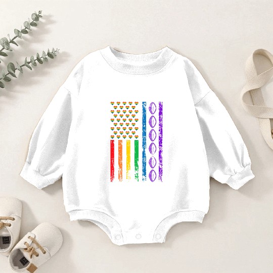 American Sports Rainbow Flag LGBT Pride Month Baby Romper Sweatshirts