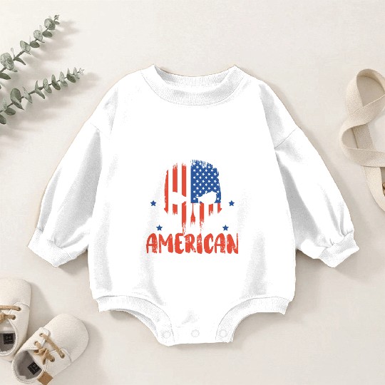 Patriotic America USA Flag 4th Of July American Baby Romper Sweatshirts