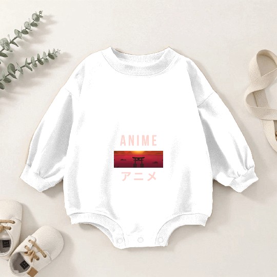 Aesthetic Japanese watching anime Baby Romper Sweatshirts