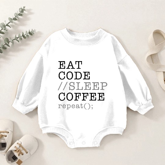 Computer Science Python Programmer Eat Code Sleep Baby Romper Sweatshirts