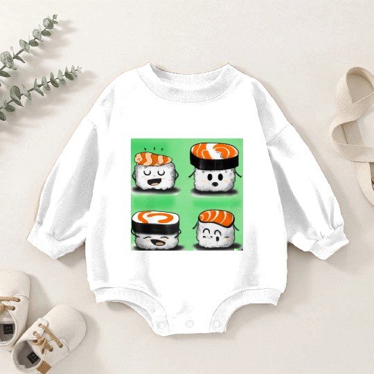Happy Cheerful Sushi I Love Sushi Design Baby Romper Sweatshirts
