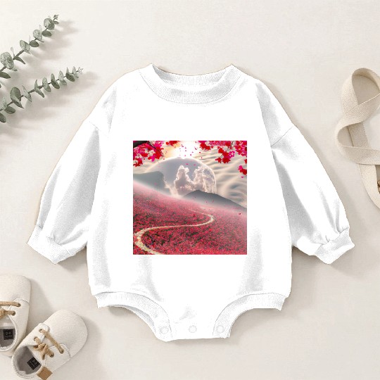 Misty Mountain Cherry Blossom Landscape Baby Romper Sweatshirts