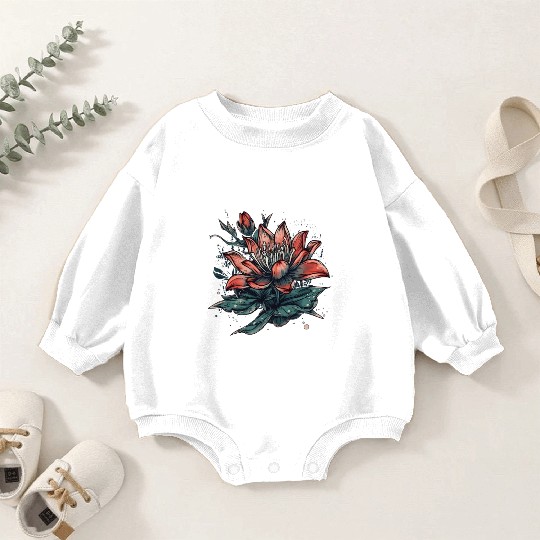 Japanese Spider Lily Soft Anime Aesthetic Flower Baby Romper Sweatshirts