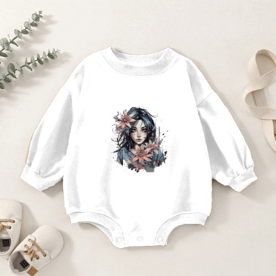 Japanese Spider Lily Soft Anime Aesthetic Flower Baby Romper Sweatshirts