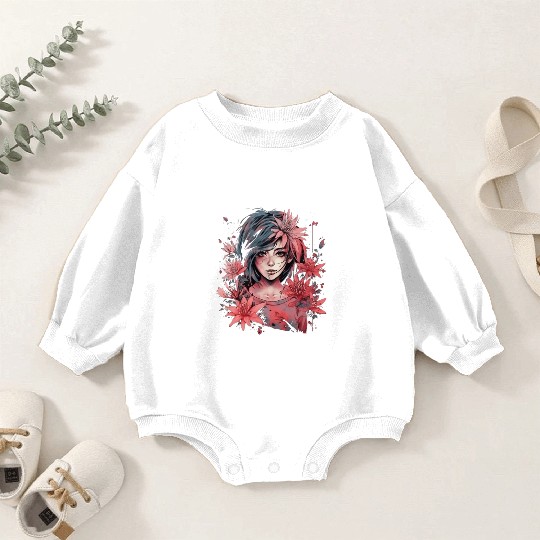 Japanese Spider Lily Soft Anime Aesthetic Flower Baby Romper Sweatshirts