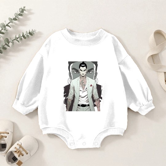 Japan Yakuza Greeny Face Baby Romper Sweatshirts