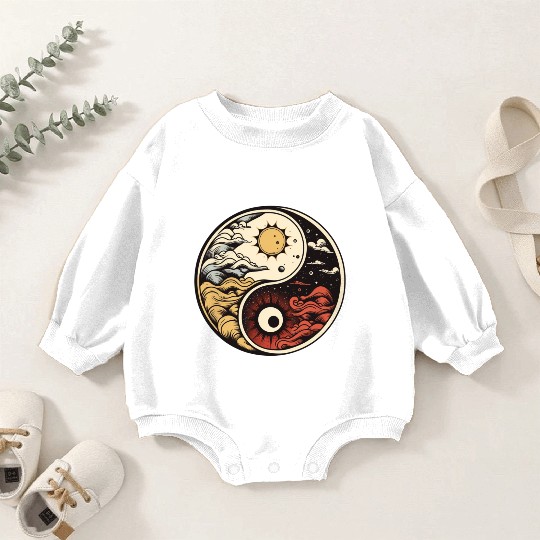 Sun and moon yin yang Baby Romper Sweatshirts