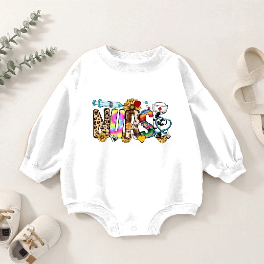 Registered Nurse Nursing School Nurse Week Leopard Baby Romper Sweatshirts