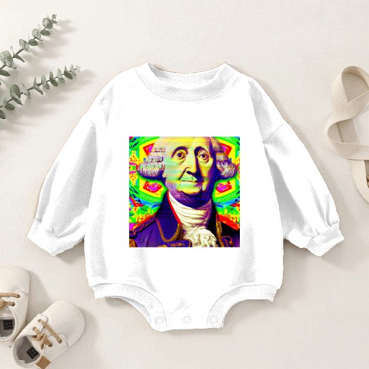 Trippy George Washington Baby Romper Sweatshirts