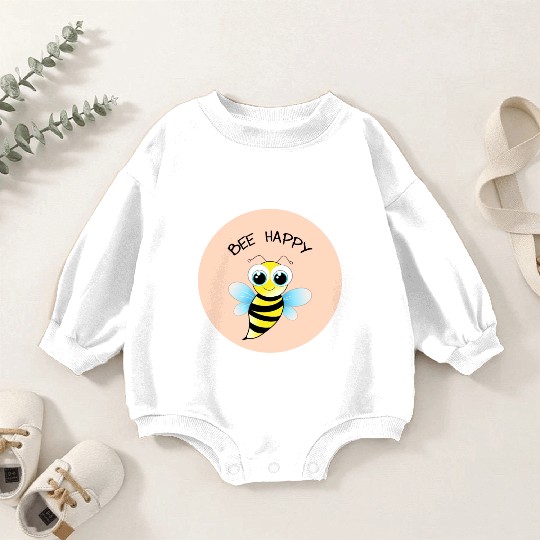 BEE HAPPY - MENTAL HEALTH STICKER Baby Romper Sweatshirts