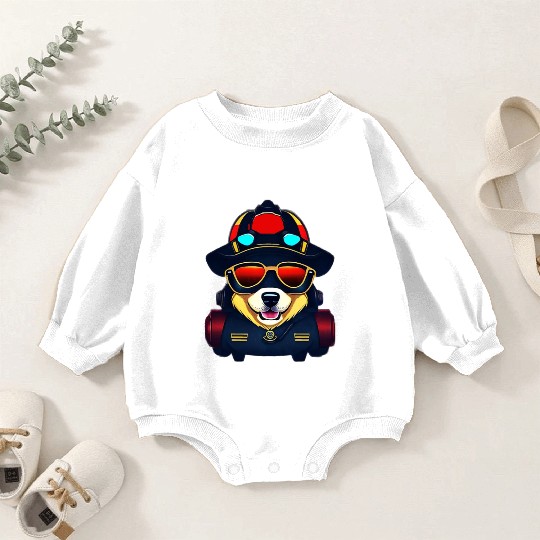 Firefighter Dog Baby Romper Sweatshirts