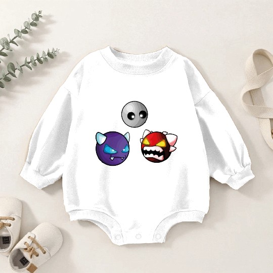geometry dash insane game Baby Romper Sweatshirts