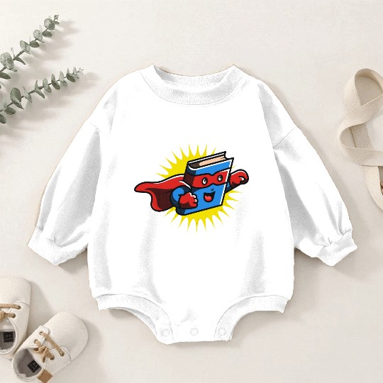 Book Hero Reading Book Lover Comic Book Comics Baby Romper Sweatshirts