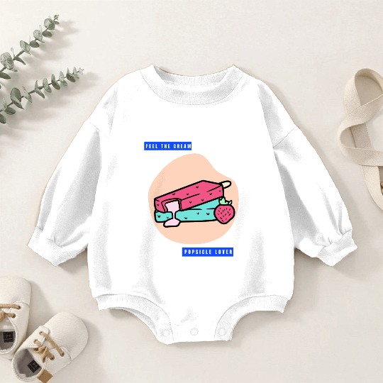 Popsicle Lover For Ice Cream Food Lover Baby Romper Sweatshirts