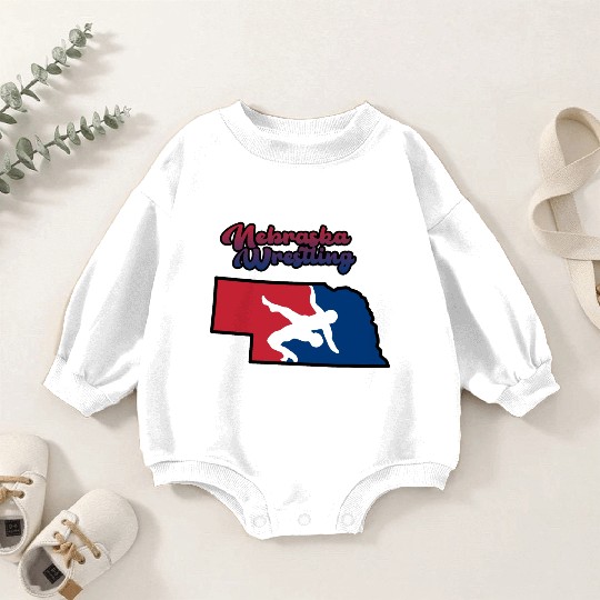 Nebraska Wrestling (USA Colors) Baby Romper Sweatshirts