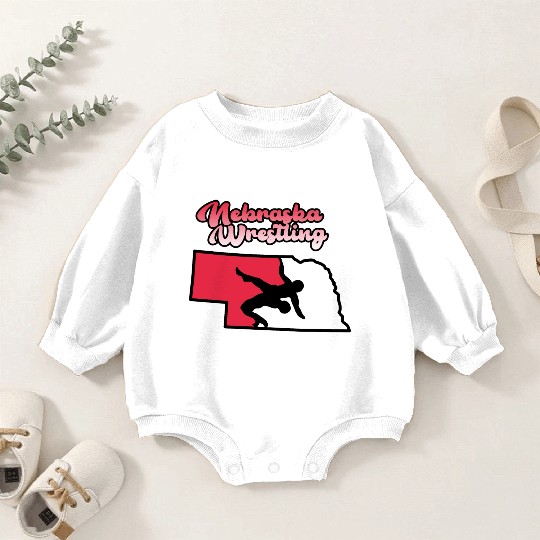 Nebraska Wrestling (State Colors) Baby Romper Sweatshirts