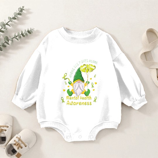 Gnomes May Green Mental Health Awareness Month Baby Romper Sweatshirts