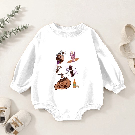 Brown Purple Skeleton Baby Romper Sweatshirts