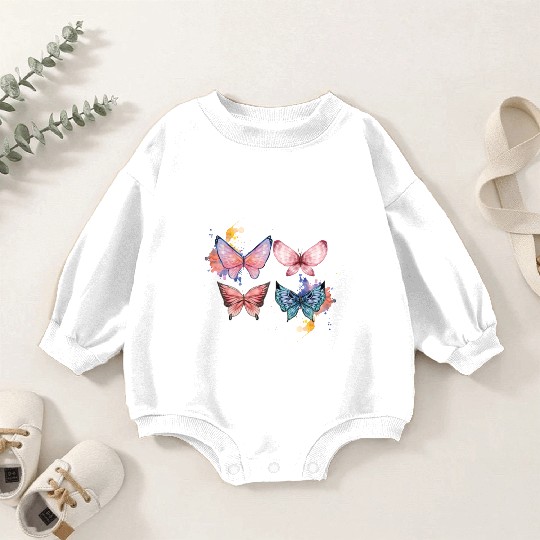 Butterfly Art Cool Nature and love Baby Romper Sweatshirts