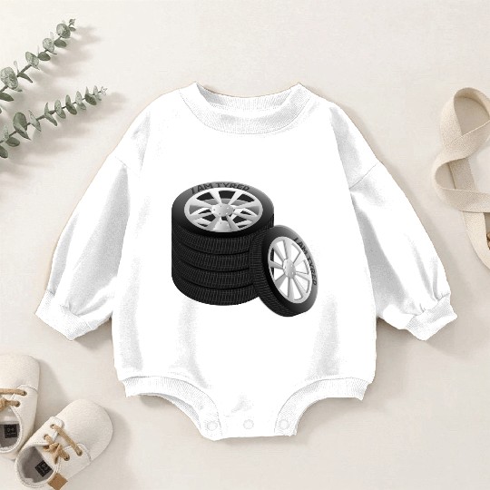 I am Tyred (Tired) - Punny Meme Design (Variant 2) Baby Romper Sweatshirts