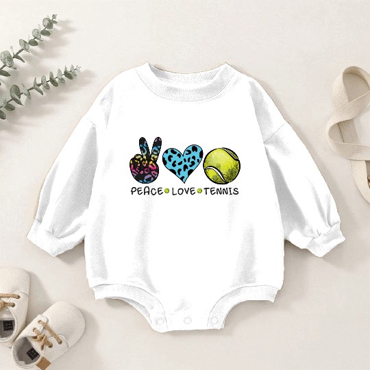 Peace Love Tennis 2 Baby Romper Sweatshirts