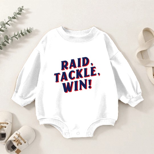 Raid, Tackle, Win! | Kabaddi Sport Baby Romper Sweatshirts