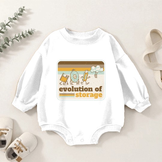 Computer storage evolution Baby Romper Sweatshirts