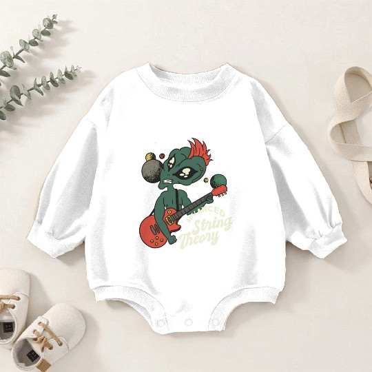 Alien Guitar Nerd Ufo Punk String Theory Baby Romper Sweatshirts