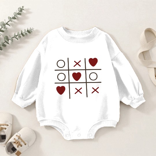 Cool Valentine s Day Criss Cross Heart Baby Romper Sweatshirts