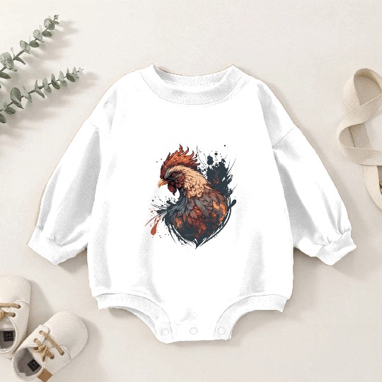 Abstract Graffiti Chicken Farm Animal Pet Chickens Baby Romper Sweatshirts