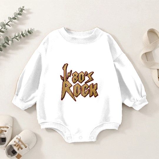 80s Rock Music Genre Eighties Vibe Retro Musician Baby Romper Sweatshirts
