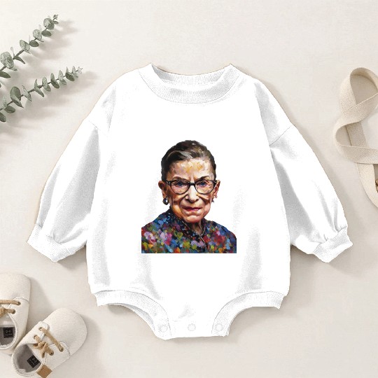 Ruth Bader Ginsburg portrait in a Monet style Baby Romper Sweatshirts