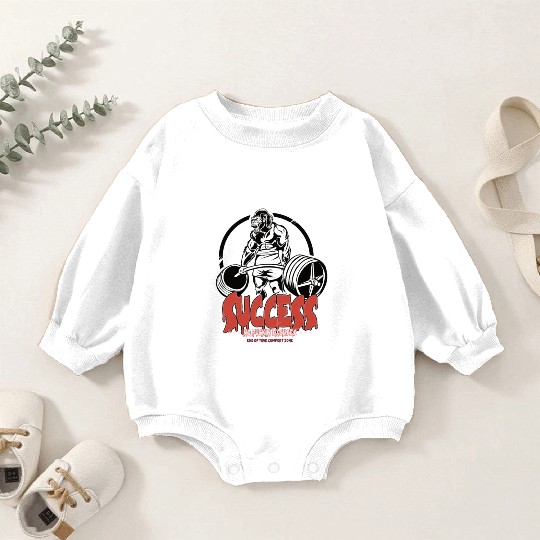 GYM No Excuses Success Body Building Gorilla Baby Romper Sweatshirts