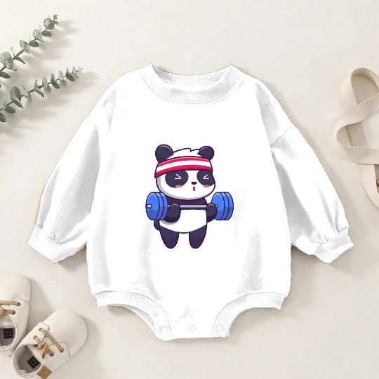 TEDDY BEAR TRAINING GYM Baby Romper Sweatshirts