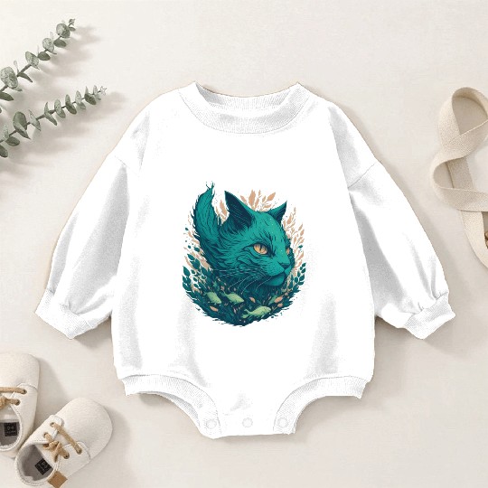 Great Green Beast Cat Funny Design Baby Romper Sweatshirts