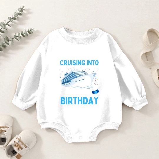 cruising into my 50th birthday 50 Year Old Cruise Baby Romper Sweatshirts