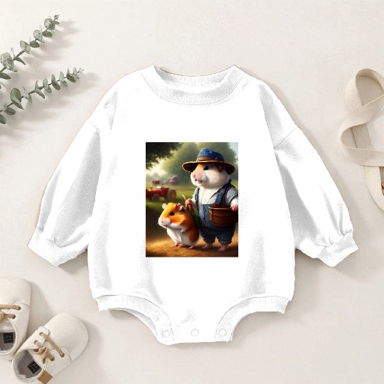 Hamster Farmer Baby Romper Sweatshirts
