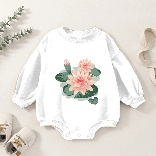 Water lily flower with bud in water lily pond Baby Romper Sweatshirts