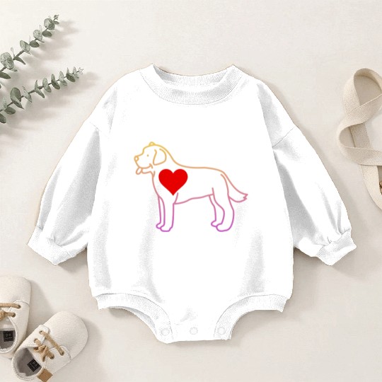 Labrador big heart Baby Romper Sweatshirts