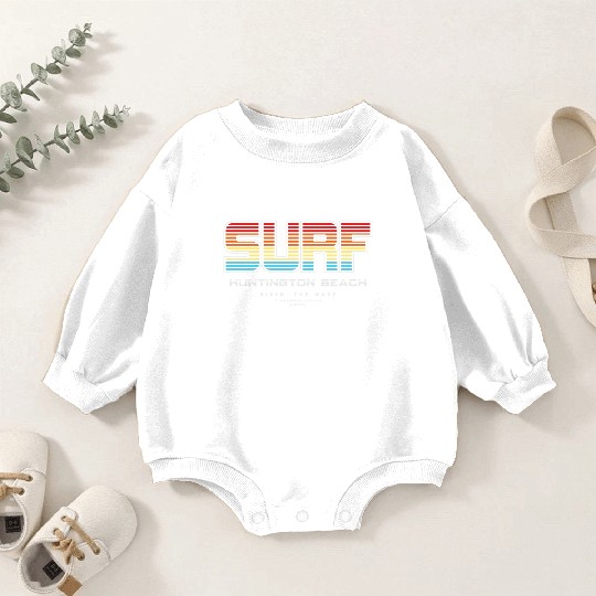 Surf in Huntington Beach nature Baby Romper Sweatshirts