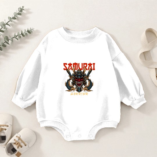 Samurai Warrior Japan Japanese Ninja Skull Katana Baby Romper Sweatshirts