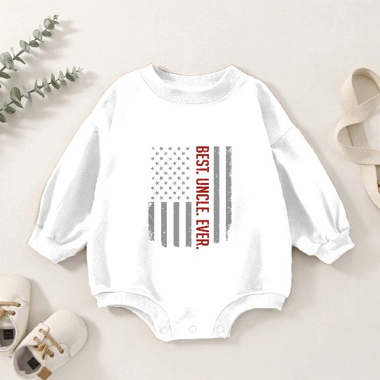 Mens Best Uncle Ever US American Flag Gift For Fat Baby Romper Sweatshirts
