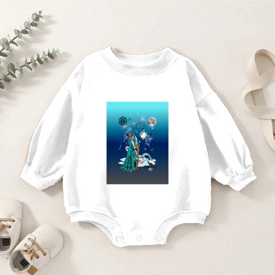 Zodiac sign Aquarius in the unique version Graphic Baby Romper Sweatshirts