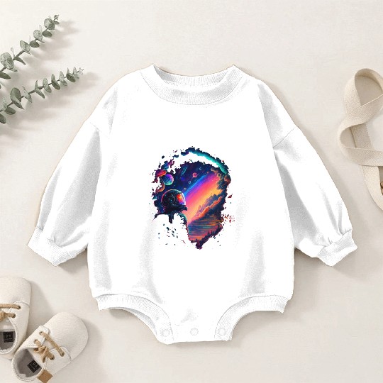 Psychedelic Astronaut Baby Romper Sweatshirts