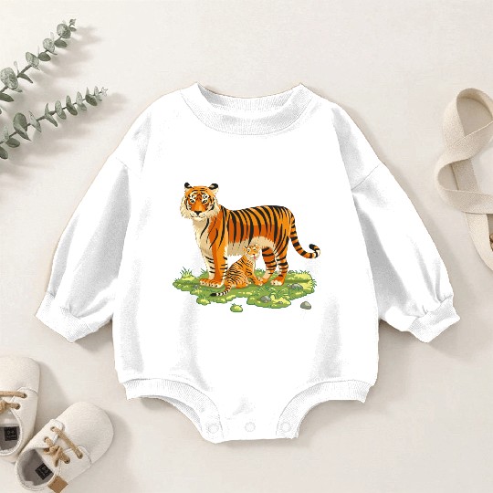 Mother And Son Tiger Baby Romper Sweatshirts