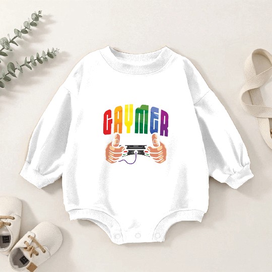 Gay Gamer LGBTQ Rainbow LGBT Pride Month Baby Romper Sweatshirts