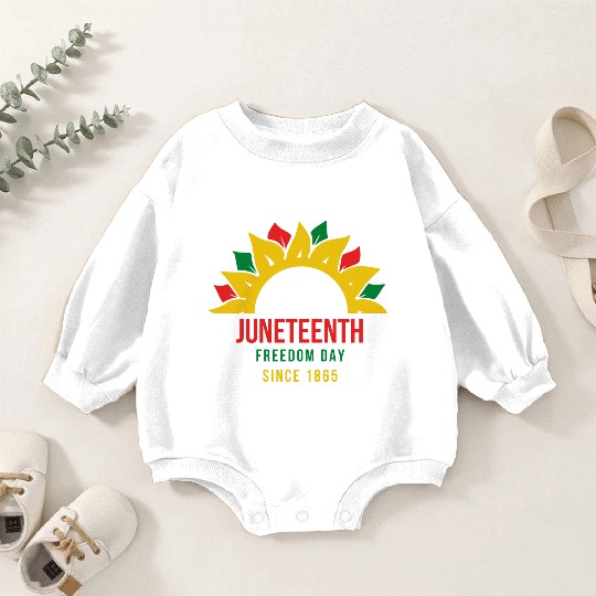 Juneteenth Sunflower Freedom Day Free-ish Since 18 Baby Romper Sweatshirts