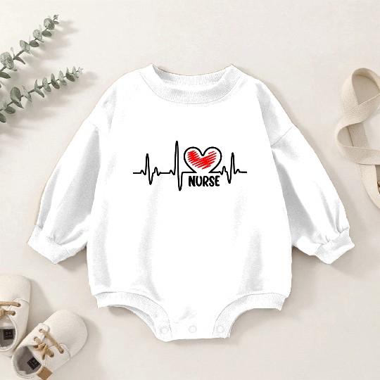 Nurse, heart beat Baby Romper Sweatshirts