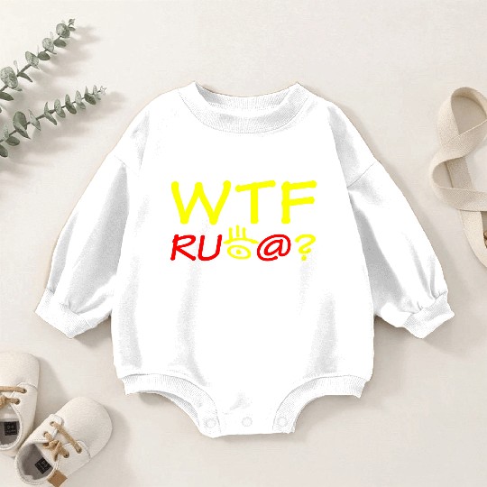 WTF are you looking at? Baby Romper Sweatshirts
